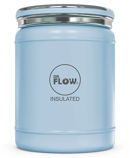 Dr Flow Hot & Cold Vacuum  Insulated Stainless Steel Food Jar Blue - 400 ml