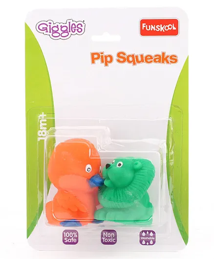 Giggles Pip Squeaks Bath Toys Pack of 2 - Green & Orange