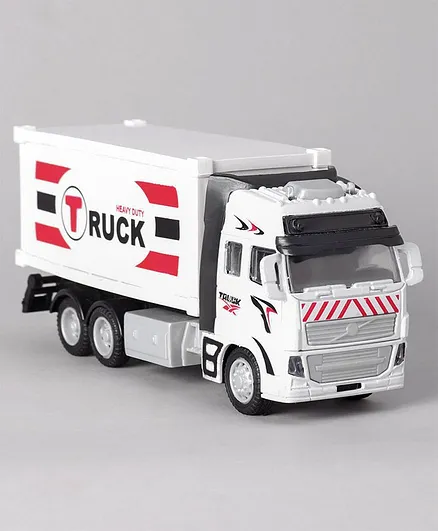 Annie Die-Cast Metal Pull Back Cargo Container Truck - White