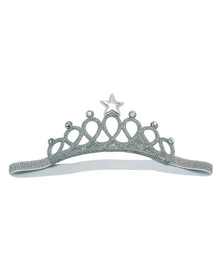 BABY Charm Stone Embellished Crown Headband - Silver