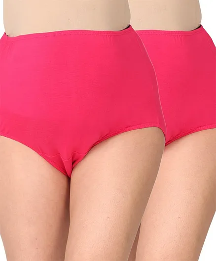 Morph Pack Of 2 Solid Maternity Post Delivery Period Panties - Dark Pink