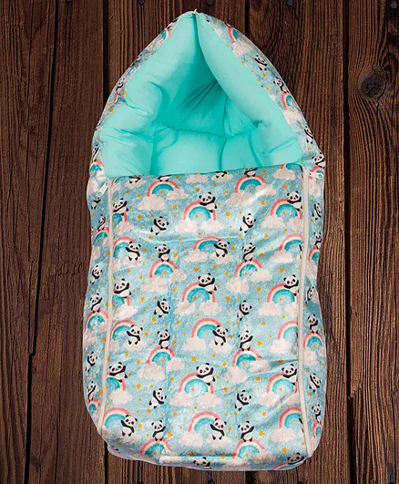 Mittenbooty Infant Sleeping bag Velvet Panda - Blue