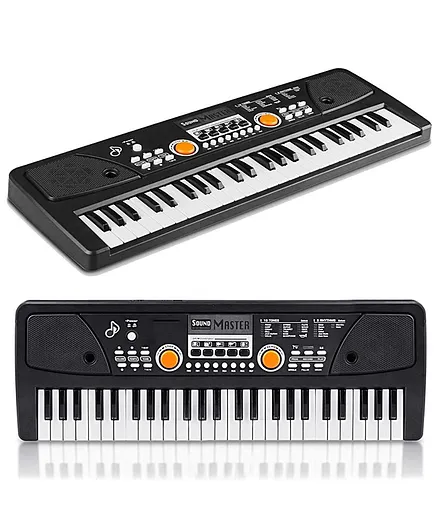 Negocio 49 Keys Piano Keyboard Electronic Organ Multi Function Portable with Microphone - Black