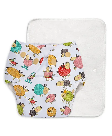 BASIC Cloth Diaper with New Quick Dry UltraThin Pads Trimmer Stays Dry & Lasts Up To 3Hrs - Multicolour