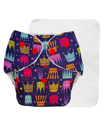BASIC Cloth Diaper with New Quick Dry UltraThin Pads Trimmer Stays Dry & Lasts up to 3Hrs - Multicolour
