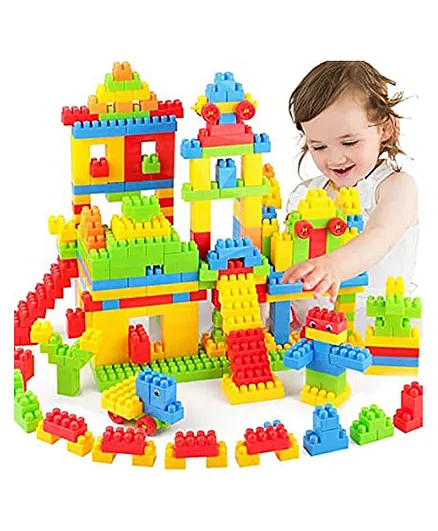 Rinish India Toys Medium Size Learning Educational Building Block Toy For Kids Smart Activity Fun And Learning Game Puzzle Train Blocks For Kids Multi Colour - 250 Pieces