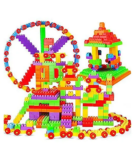 Rinish India DIY Building Blocks Toys For Kids Puzzle Games For Kids DIY Toys For Children Educational & Learning Toy 260 Blocks With 40 Wheels - 300 Pieces