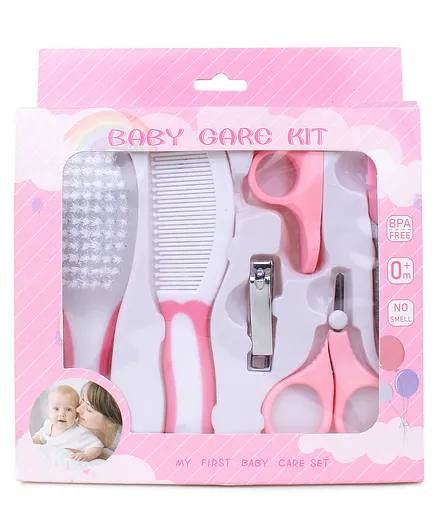 DOMENICO Portable Baby Care Grooming Kit Pack of 6 - Pink
