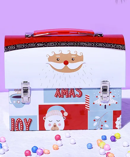 A Vintage Affair Abstract Santa Trunk Box Piggy Bank - Multicolour