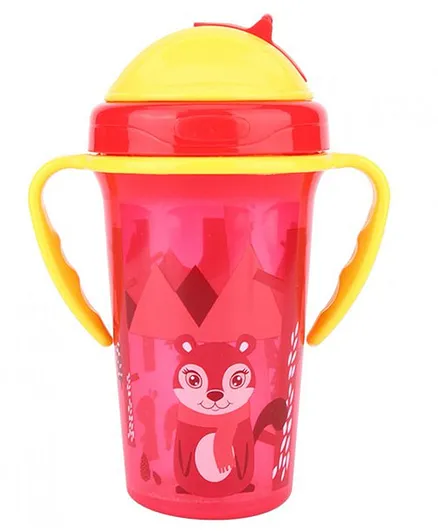 Adore Kiddo! Straw Training Sipper With Handle Retractable Straw Red - 300 ml