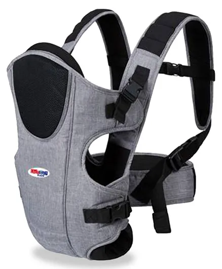 Chinmay Kids 3 in 1 Premium Baby Carrier Bag With Adjustable Strap & Head Support - Grey Black