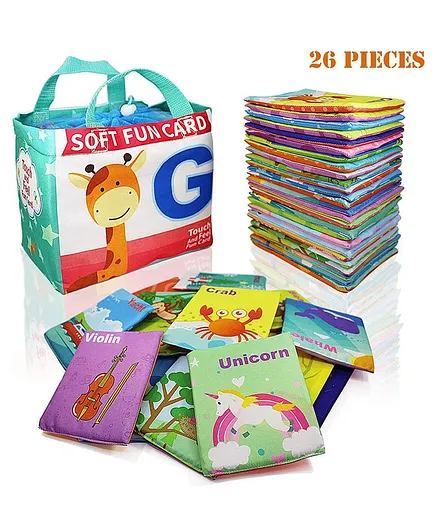 Webby Soft Alphabet Cards With Cloth Storage Bag - Multicolor