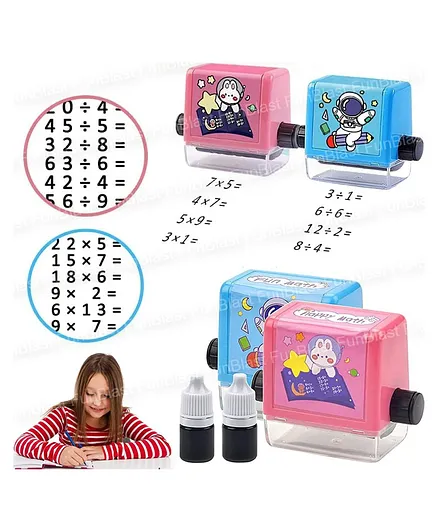 FunBlast Multiplication & Division Math Roller Stamps for Kids  Colour May Vary