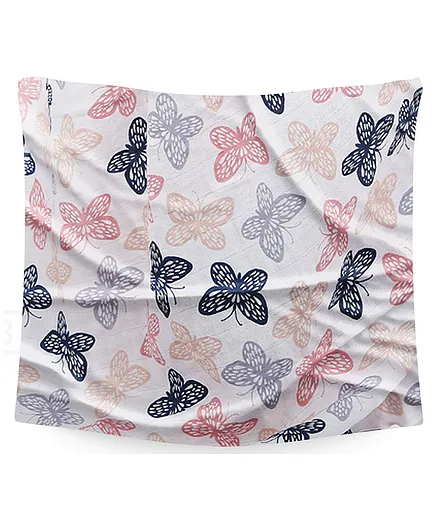 Bembika Bamboo Cotton Muslin Swaddle Wrap Blanket Baby Butterfly - Pink