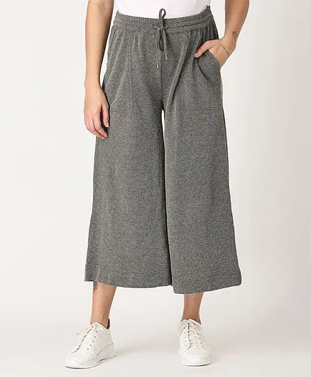 The Mom Store Solid Flared Maternity Culottes - Grey