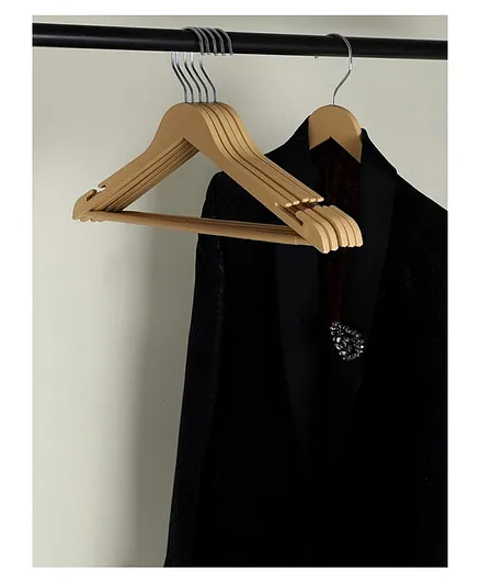 Dream Weaverz Finished Plastic Hangers with Sharp Cut Notches 360 Degree Swivel Look Pack of 6 - Camel Brown