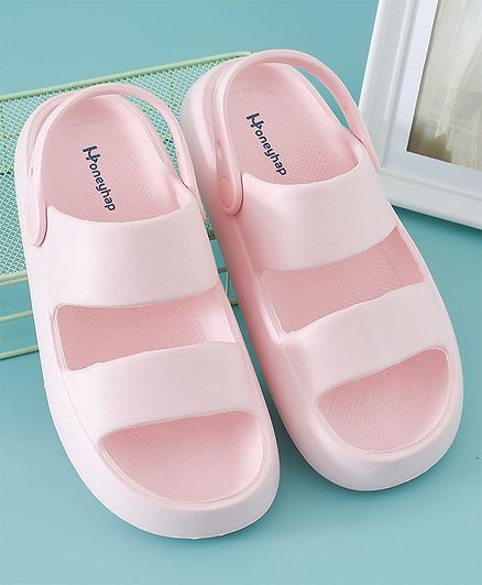 Honeyhap  Solid Colour Sandals with Back Strap - Pink