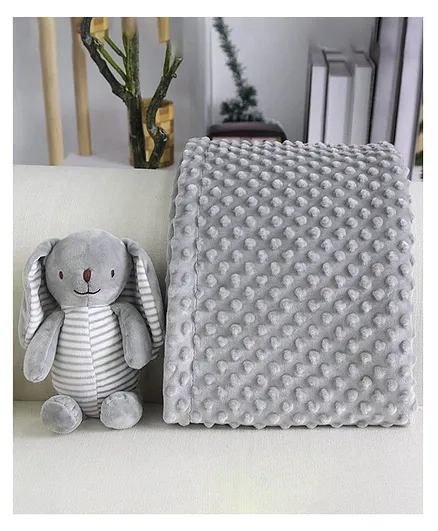 STARKIDDO Premium Raised Dots Soft Baby Blanket-Grey