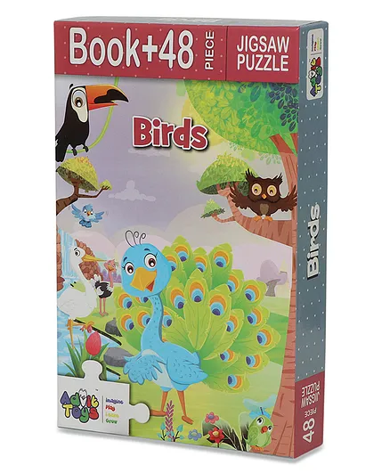 Advit Toys Birds  Jigsaw Puzzle with Educational Fun Fact Book - 48 Piece