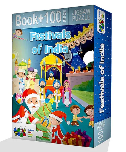 Advit Toys Festivals Of India Jigsaw Puzzle Educational Fun Fact Book Inside - 100 Piece
