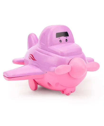 Toytales Funny Cartoon Plane Pull-Back Toy - Pink