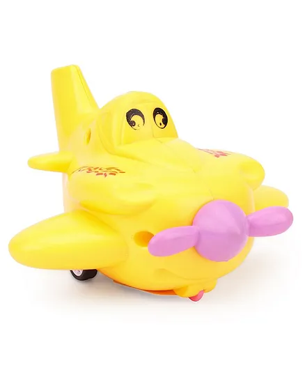 Toytales Funny Cartoon Plane Pull-Back Toy - Yellow