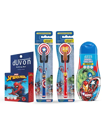 Duvon Marvel Value Pack of 4 Bath Combo - 250 ml