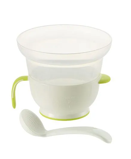 Richell Porridge Cooker E for Microwave - White Green
