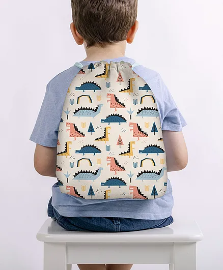 Baby of Mine Dinosaur City Waterproof Drawstring Bag Multicolour - 12.5 Inches