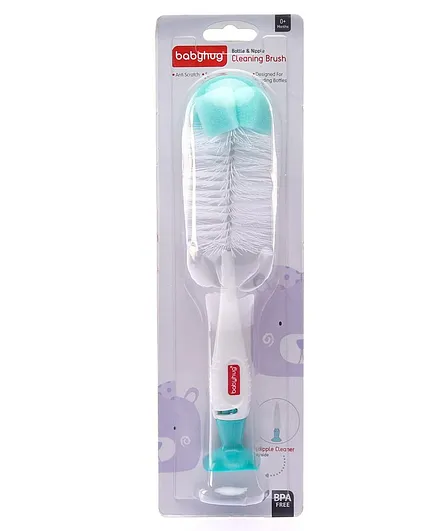 Babyhug 2 In 1 Bottle & Nipple Cleaning Brush - Blue