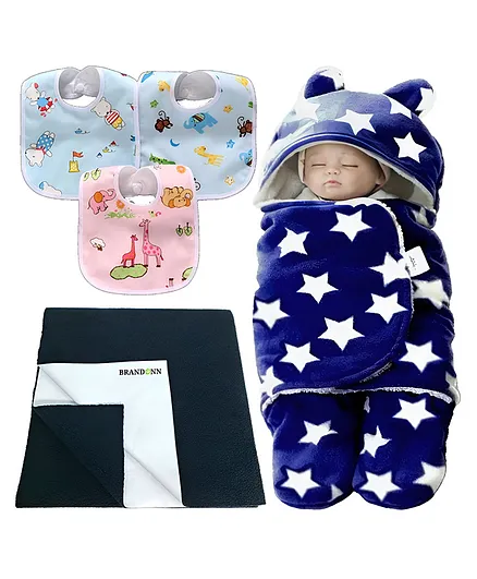 BRANDONN New Born Baby Gift Set Combo Pack for Baby Boys and Baby Girls Pack of 5 Pcs - Multicolour