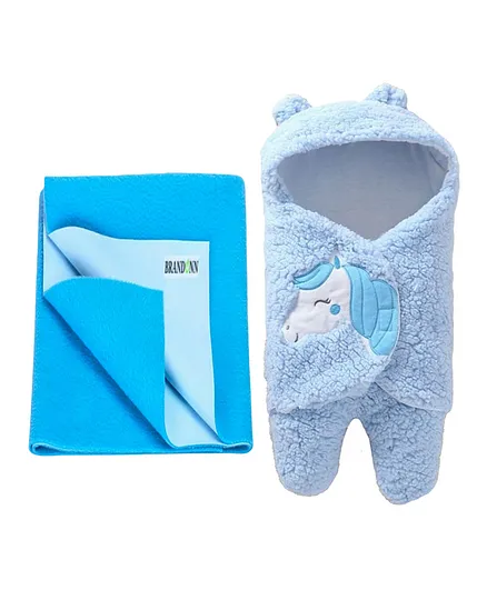 BRANDONN New Born Baby Gift Set Combo Pack for Baby Boys and Baby Girls Pack of 2 Pcs -  Blue
