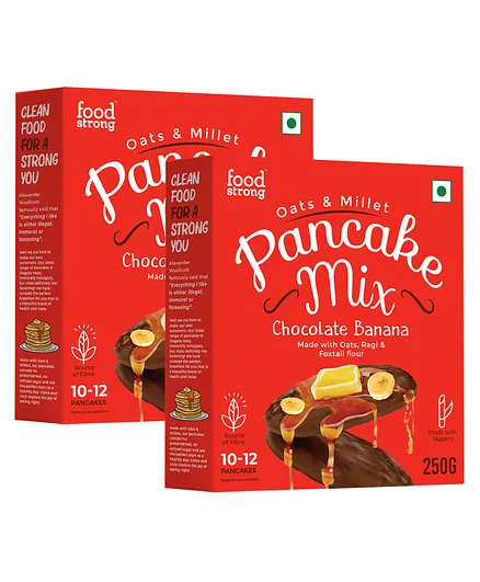 Foodstrong Oats and Millets Chocolate Banana Pancake Pack of 2- 250 Gm each