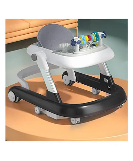 Multifunctional 2 in 1 Baby Activity Walker With anti Fall Protection & Adjustable Height Without Foot Mat-Black