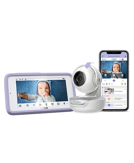 Hubble Connected  Smart HD Baby Monitor With Touch Screen Viewer - White & Black