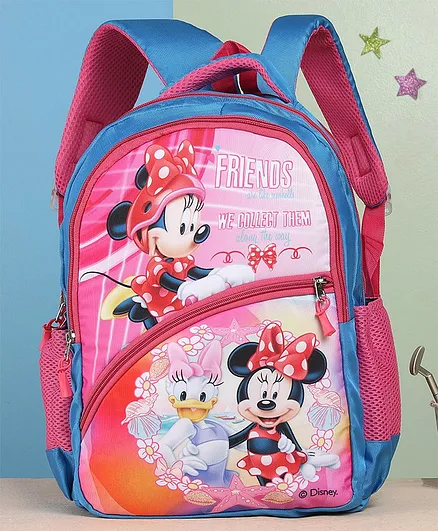Minnie Mouse School Bag Blue Pink - 15.7 Inch