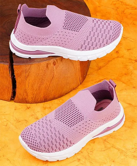 KATS Abstract Design Slip On Sneakers- Purple