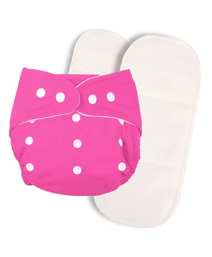 Deedry Cloth Diapers Reusable With 2 Insert - Pink