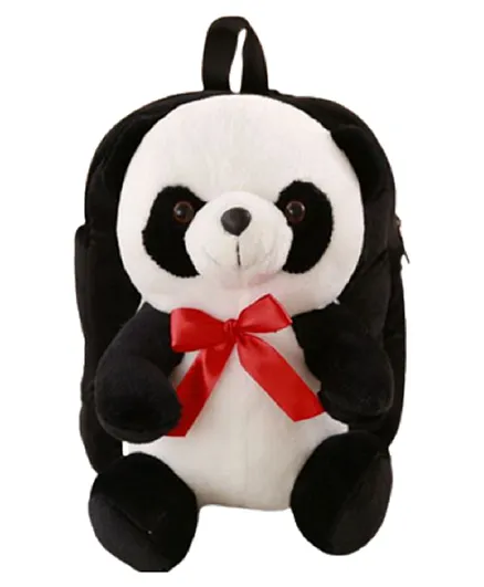 Frantic Premium Quality Soft design Full Body Black Panda Velvet Plush Bag for Kids - 14 Inches