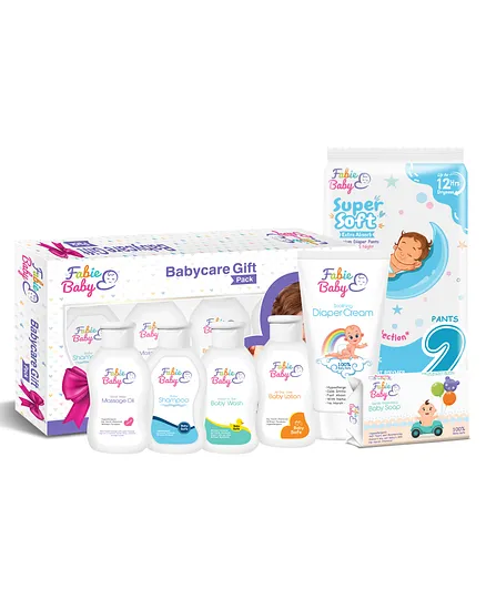 Fabie baby Travel Cum Trial Baby Essential KIT 4 Mini 50 ml Diaper S5  Diaper Rash  Cream 100ml Soap 125g