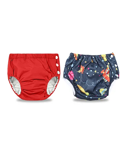 Chinmay Kids Reusable Swimwear Diaper - Red and Dark Blue