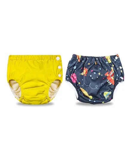 Chinmay Kids Reusable Swimwear Diaper - Yellow and Dark Blue