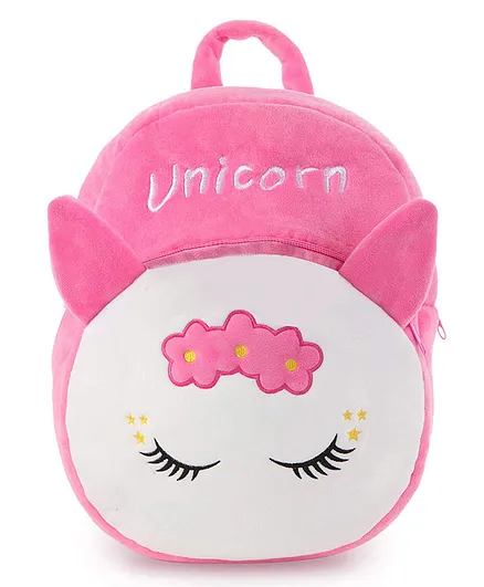 Frantic Premium Quality Soft design Hot Pink Unicorn Plush Bag for Kids - 14 Inches