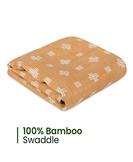 Mush Ultra Soft Comfortable and Multipurpose 100% Bamboo  Muslin Baby Swaddle & Wrapper - Mustard Yellow
