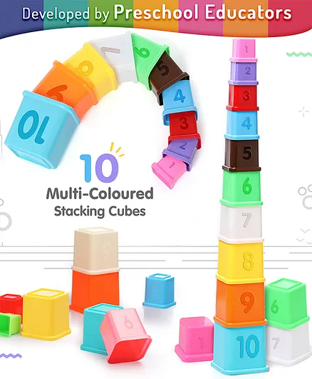 Intelliskills Multicoloured Stacking Cubes Nesting Sequencing