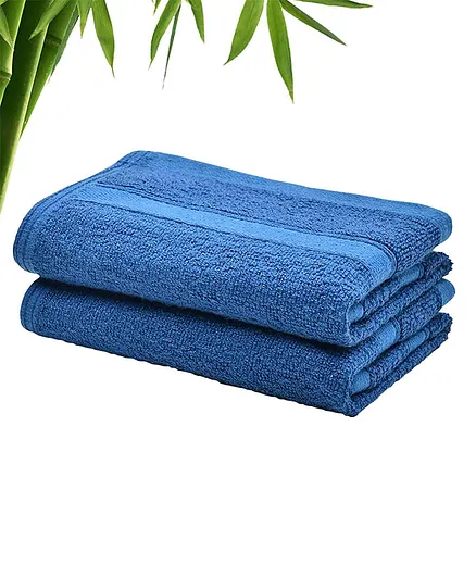 The Better Home 600 GSM Bamboo Face Towel Pack of 2 - Blue