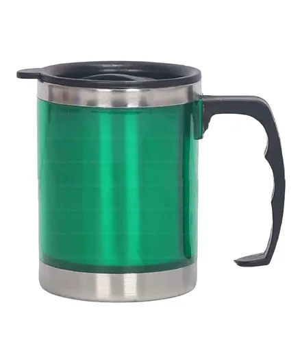 FunBlast Stainless Steel Mug with Lid Green - 350 ml