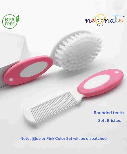 NeonateCare Elegant Baby Hair Brush and Comb Set Pink Online in
