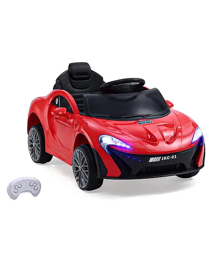 Babyhug Battery Operated Small Ride On Car with Scissor Doors Music & Light - Red
