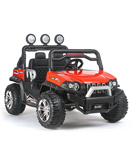 Battery Operated Ride On Two Seater Jumbo Jeep With Music Lights and Remote Control - Red